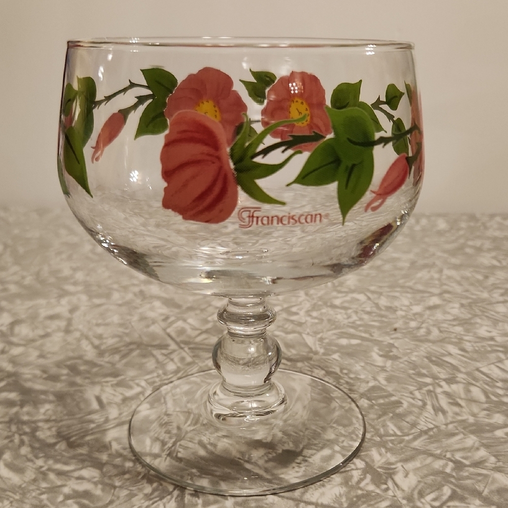 Franciscan Glass with Pink Floral Design